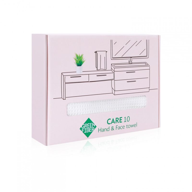 Вафельное полотенце для рук и лица Green Fiber CARE 10, молочное